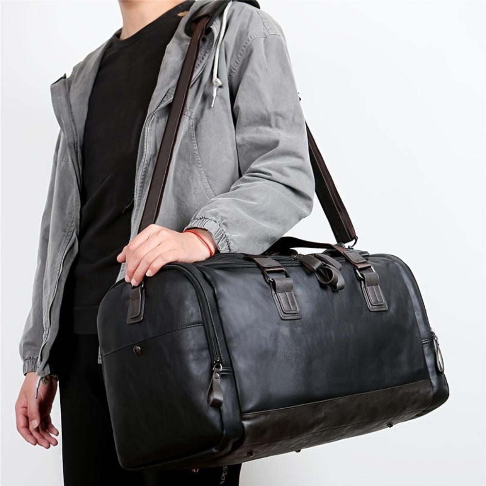 Arthur Two-Tone Duffle Bag | Top Handle Shoulder Strap Duffle Bag