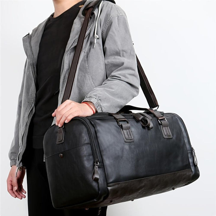 Arthur Two-Tone Duffle Bag | Top Handle Shoulder Strap Duffle Bag
