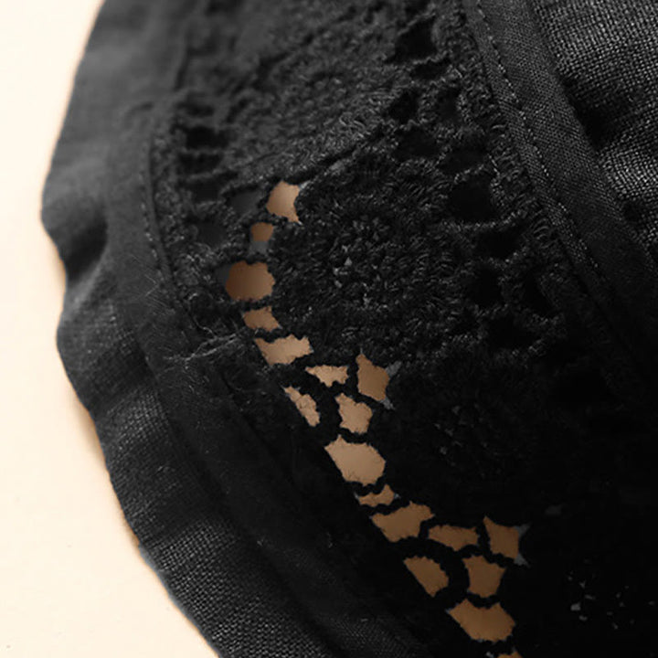 Relaxed Drawstring Shorts with Elegant Lace-Trimmed Hem