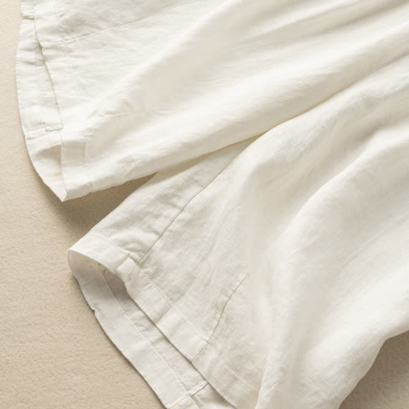 Relaxed Wide-Leg Knee-Length Shorts with Pleated Front