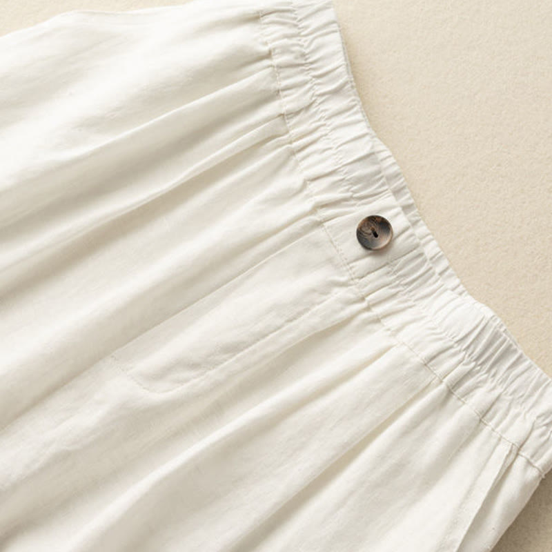 Relaxed Wide-Leg Knee-Length Shorts with Pleated Front