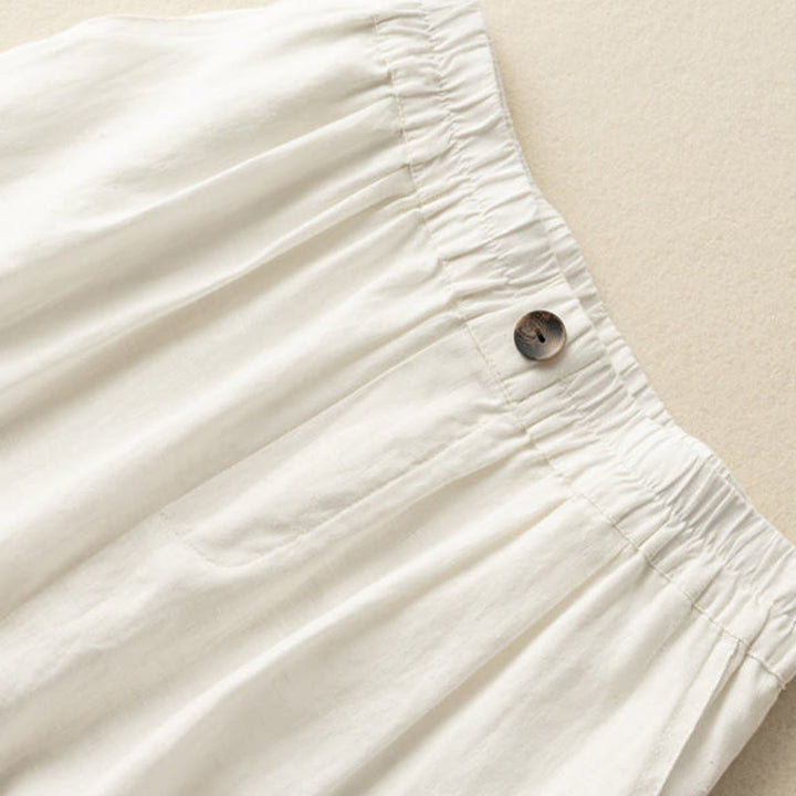 Relaxed Wide-Leg Knee-Length Shorts with Pleated Front