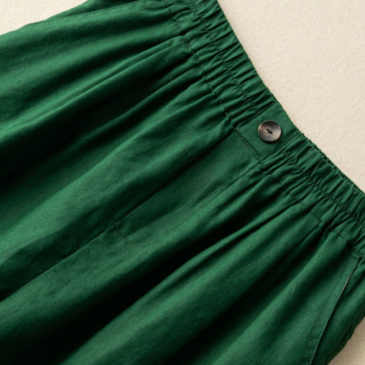 Relaxed Wide-Leg Knee-Length Shorts with Pleated Front