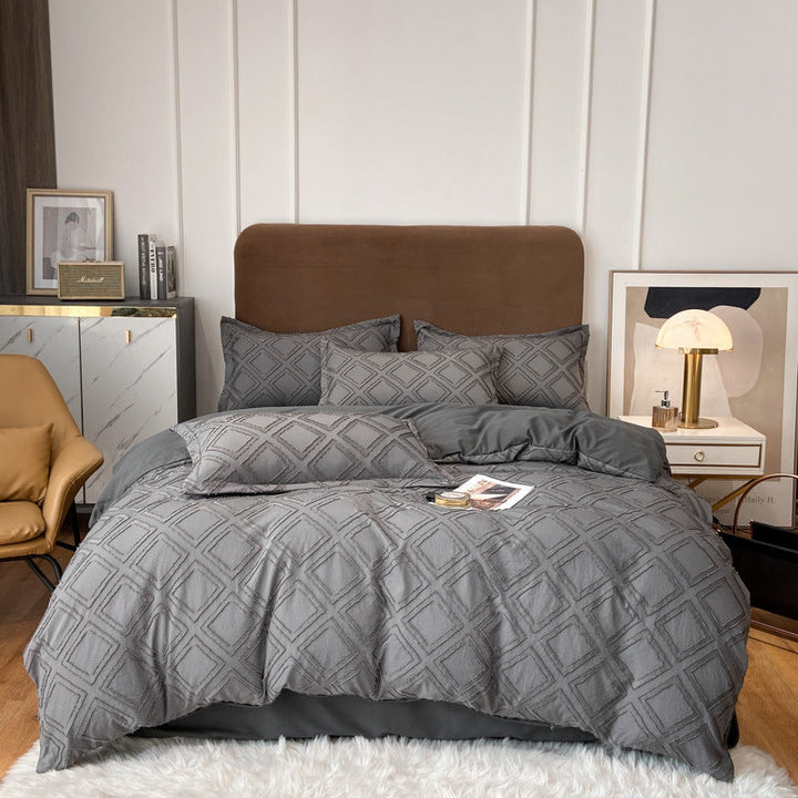 Contemporary Tufted Cotton Bedding Set