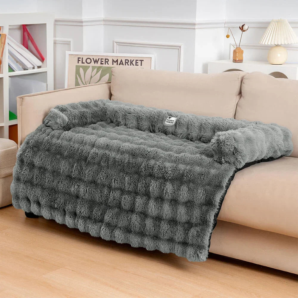 Pet Sofa Protector With Plush Fabric and Non-Slip Backing