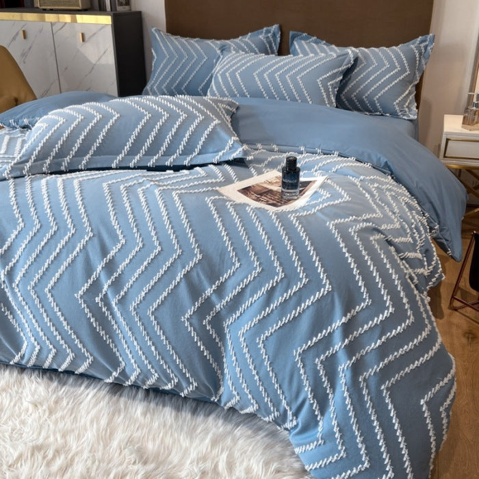 Contemporary Tufted Cotton Bedding Set