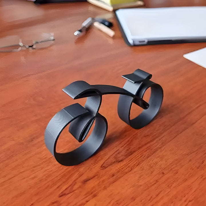 Modern Metal Bicycle Sculpture With Abstract Design