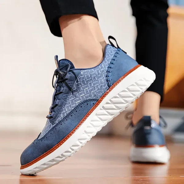 Oliver Low-Top Oxford Sneakers | Brogue Detailing Basketweave Sneakers