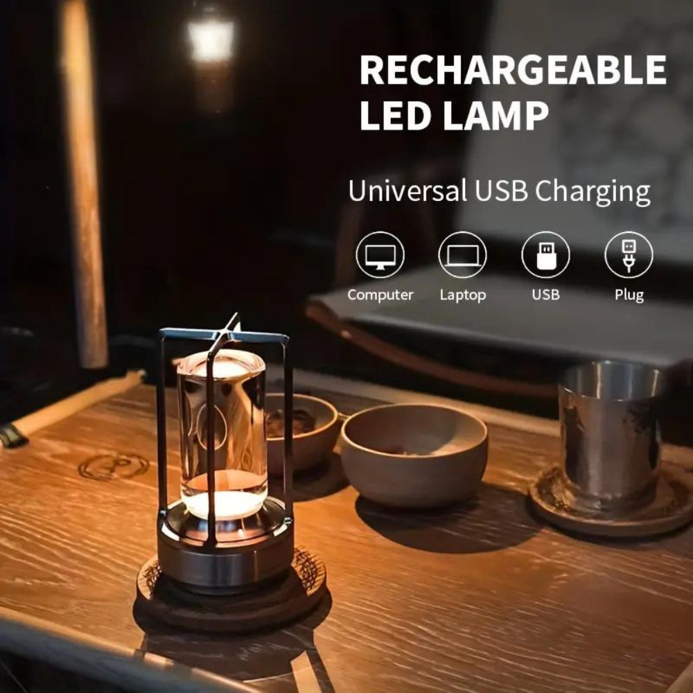 Nordic Metal Frame Table Lantern With Glass Casing