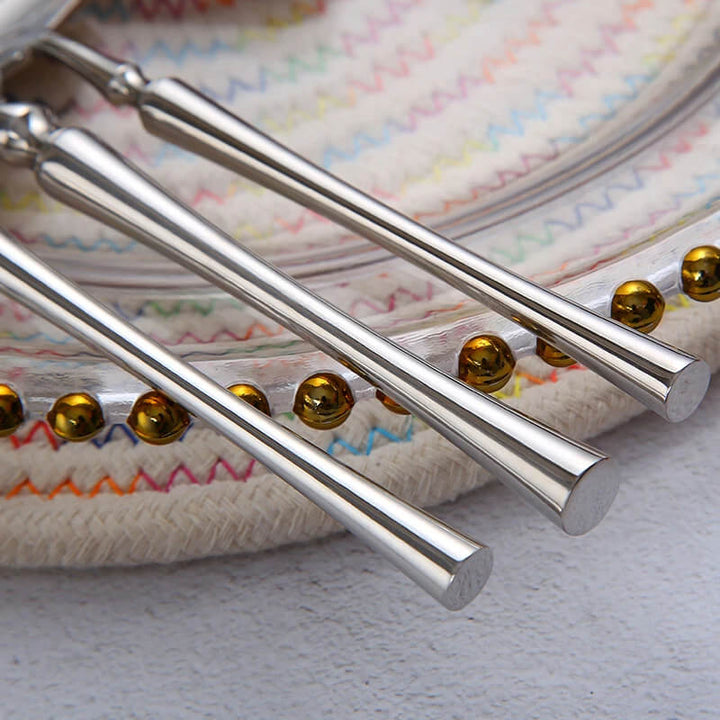 Contemporary Stainless Steel Flatware Set with Polished Finish