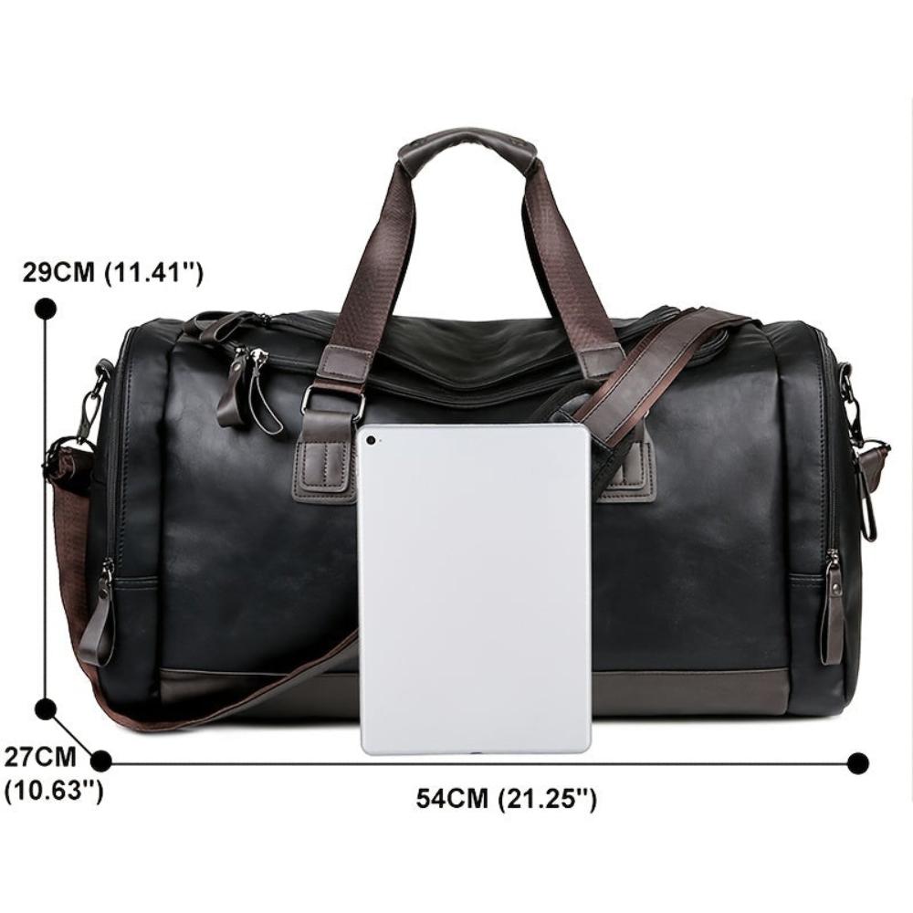 Arthur Two-Tone Duffle Bag | Top Handle Shoulder Strap Duffle Bag