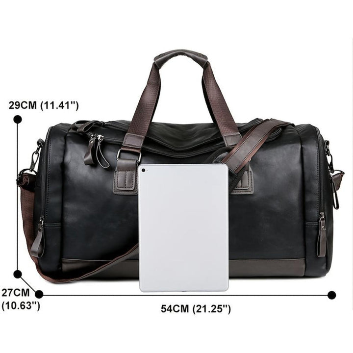 Arthur Two-Tone Duffle Bag | Top Handle Shoulder Strap Duffle Bag