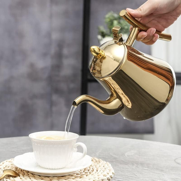 Modern Stainless Steel Teapot with Infuser