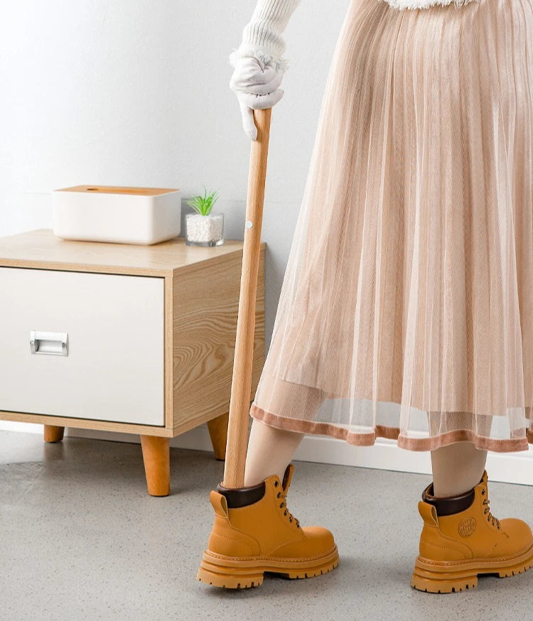 Minimalist Wooden Shoehorn With Magnetic Wall Mount