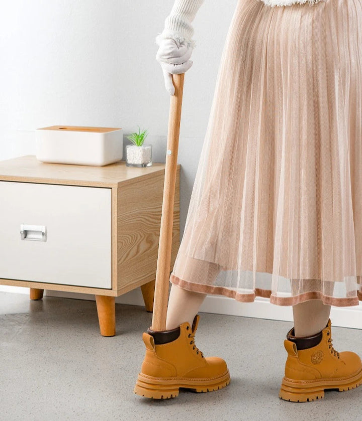 Minimalist Wooden Shoehorn With Magnetic Wall Mount