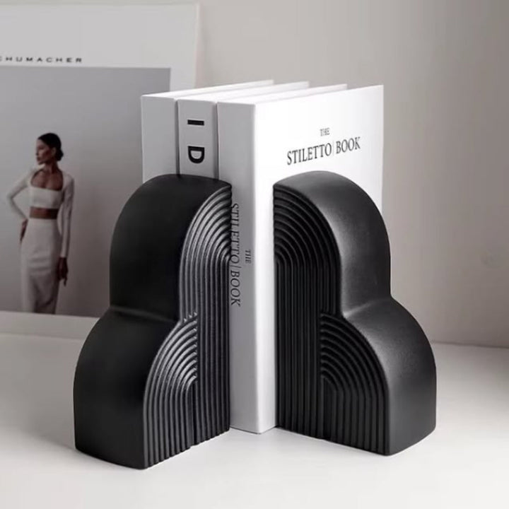 Contemporary Ceramic Bookends With Cloud Design