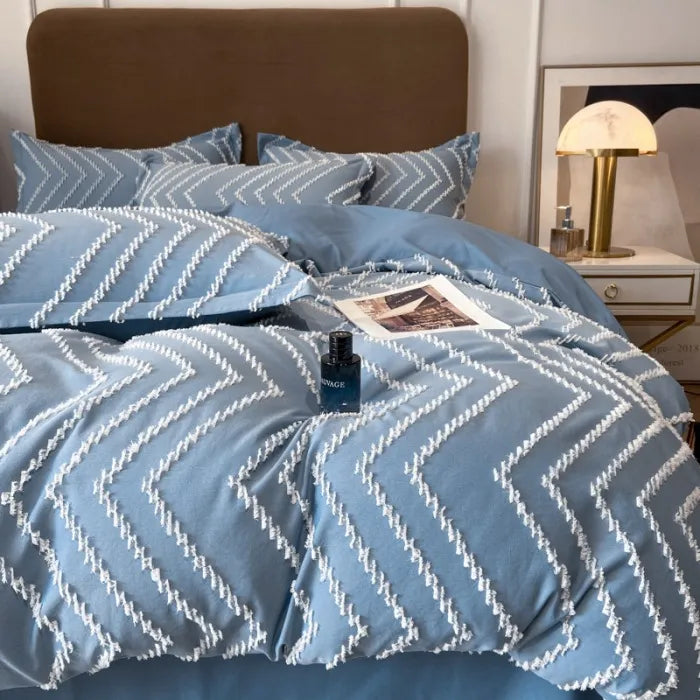 Contemporary Tufted Cotton Bedding Set