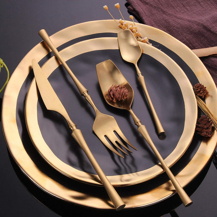Modern Gold Stainless Steel Flatware Set