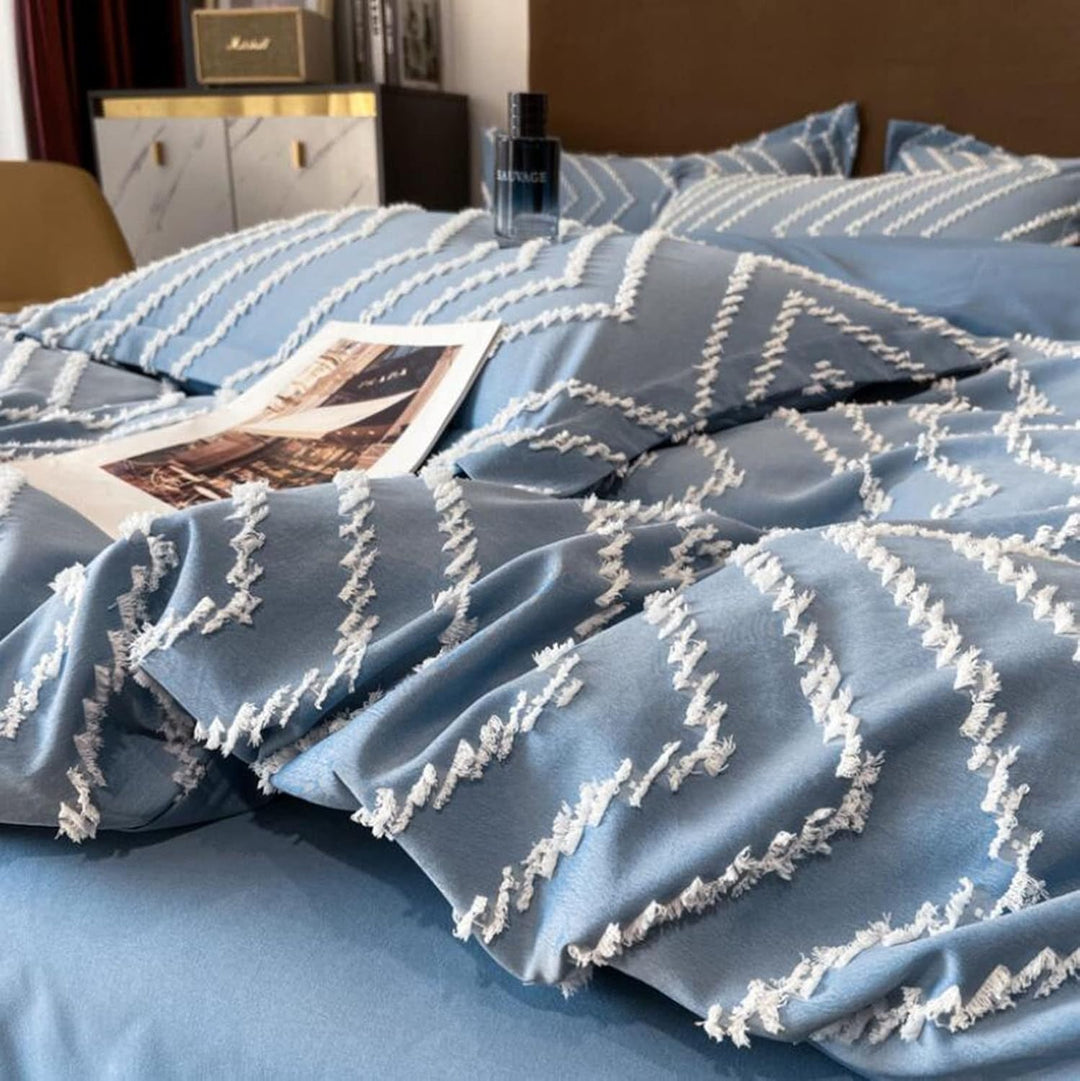 Contemporary Tufted Cotton Bedding Set