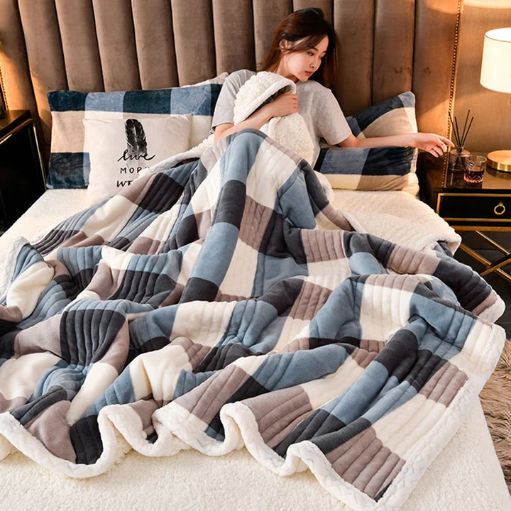 Cozy Floral Sherpa Throw Blanket