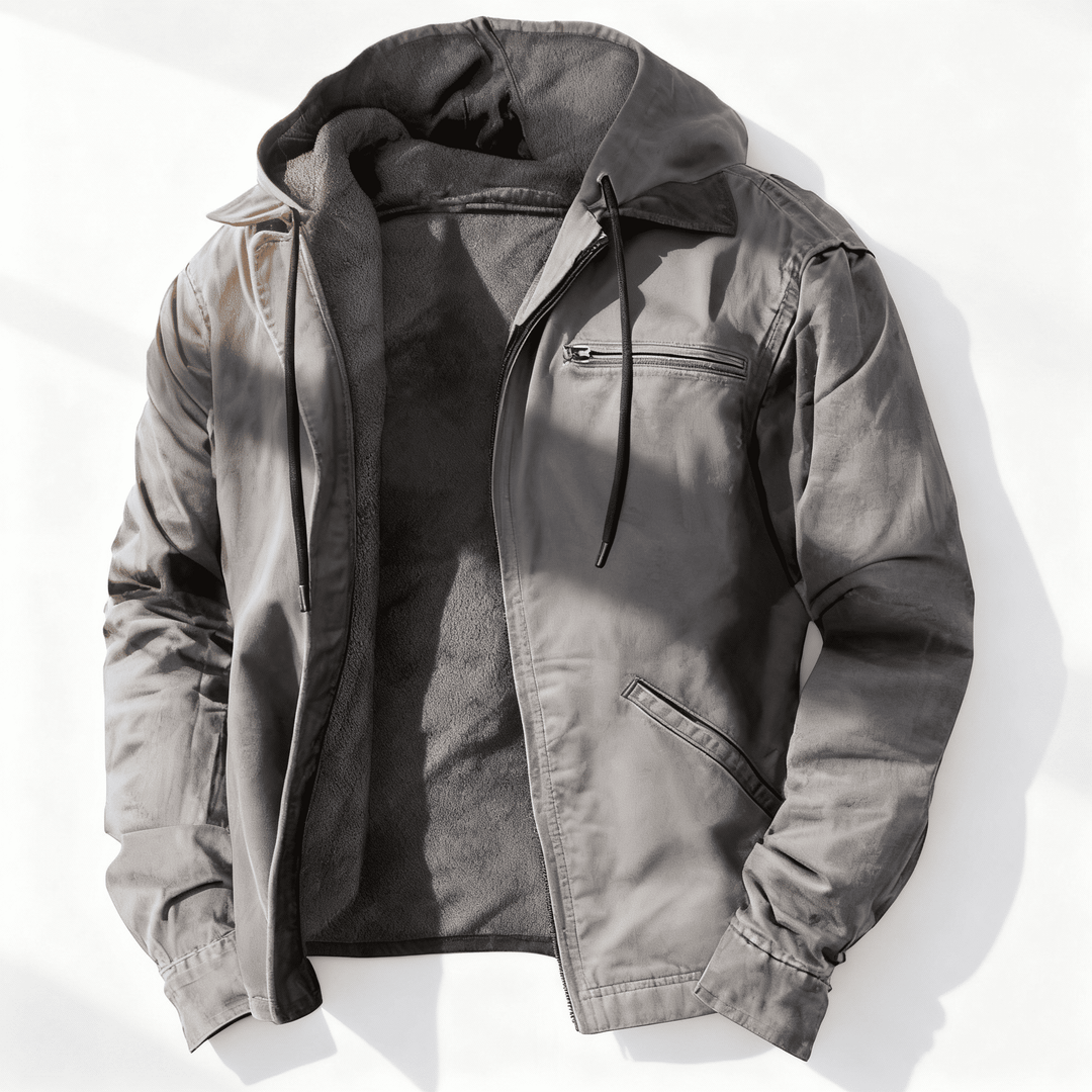 Oliver Hooded Jacket | Zipper Drawstring Hooded Jacket