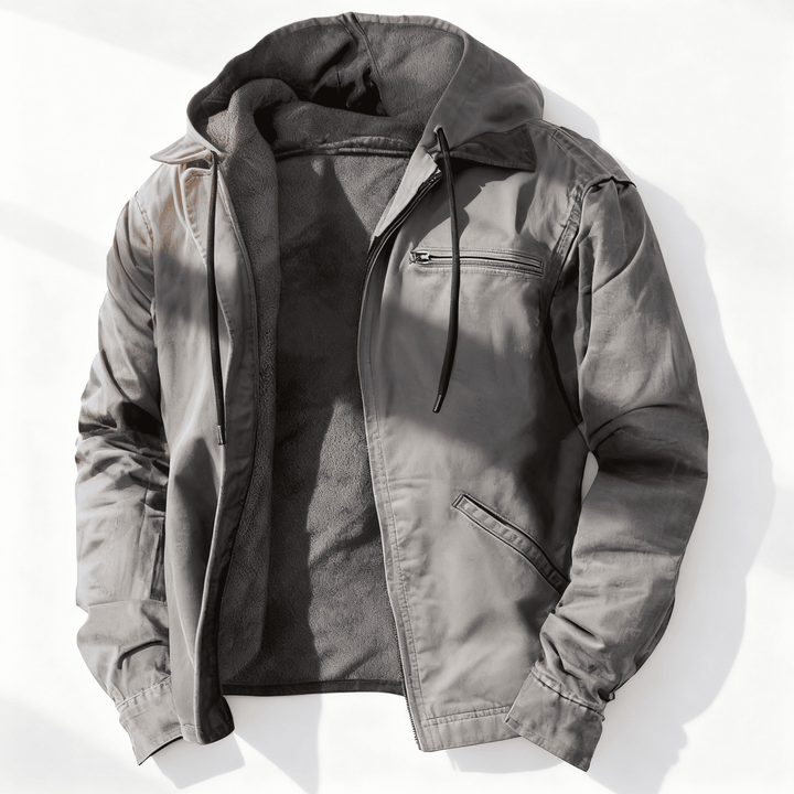 Oliver Hooded Jacket | Zipper Drawstring Hooded Jacket