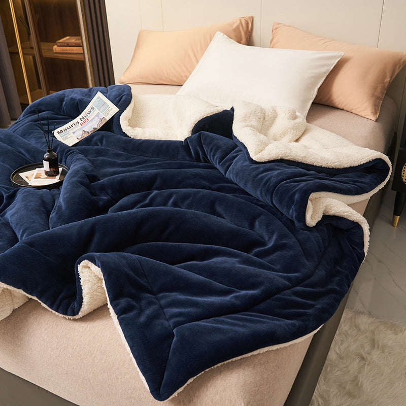 Cozy Sherpa Flannel Throw Blanket