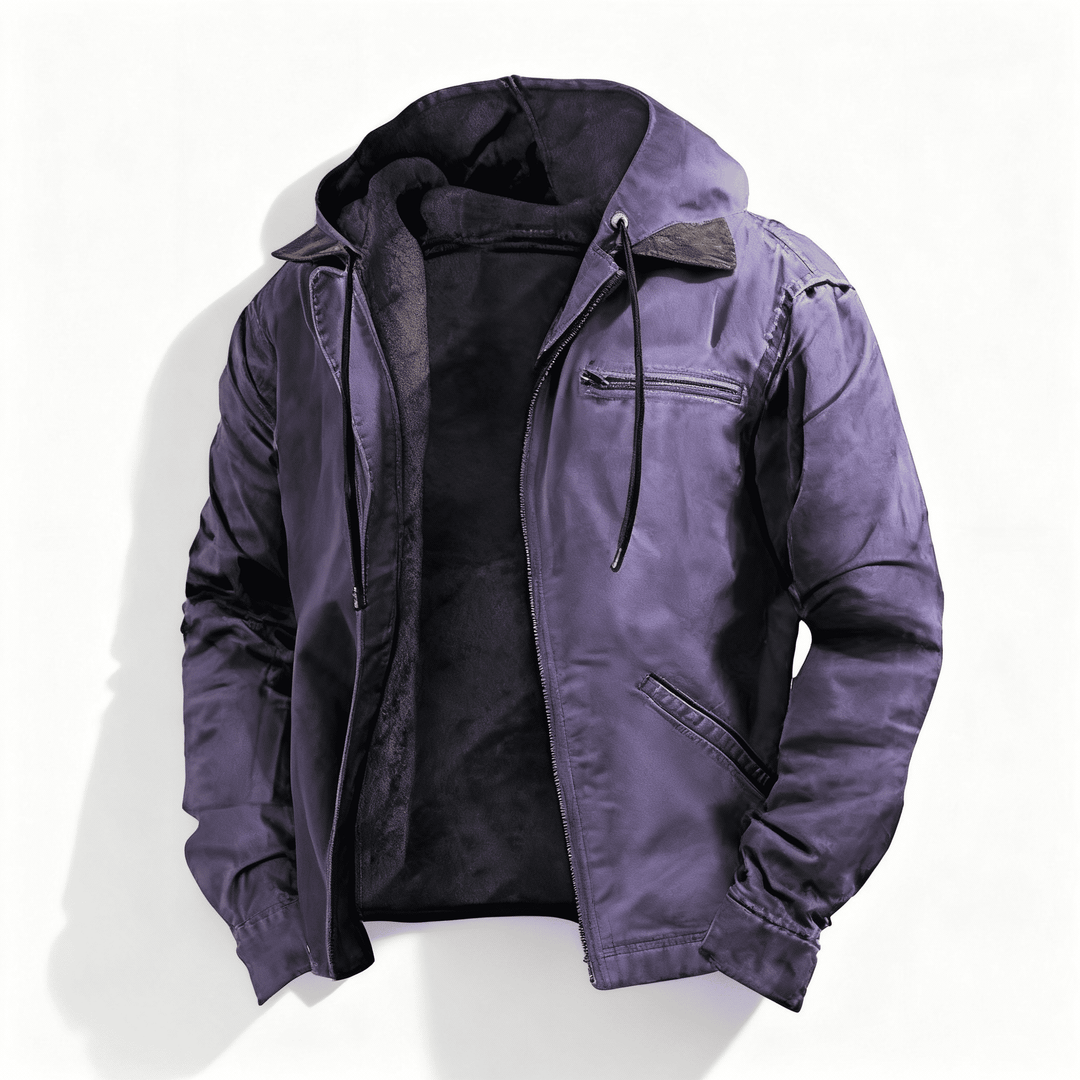 Oliver Hooded Jacket | Zipper Drawstring Hooded Jacket