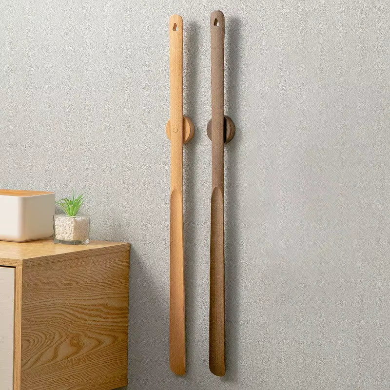 Minimalist Wooden Shoehorn With Magnetic Wall Mount