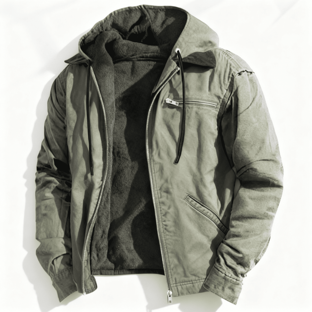 Oliver Hooded Jacket | Zipper Drawstring Hooded Jacket