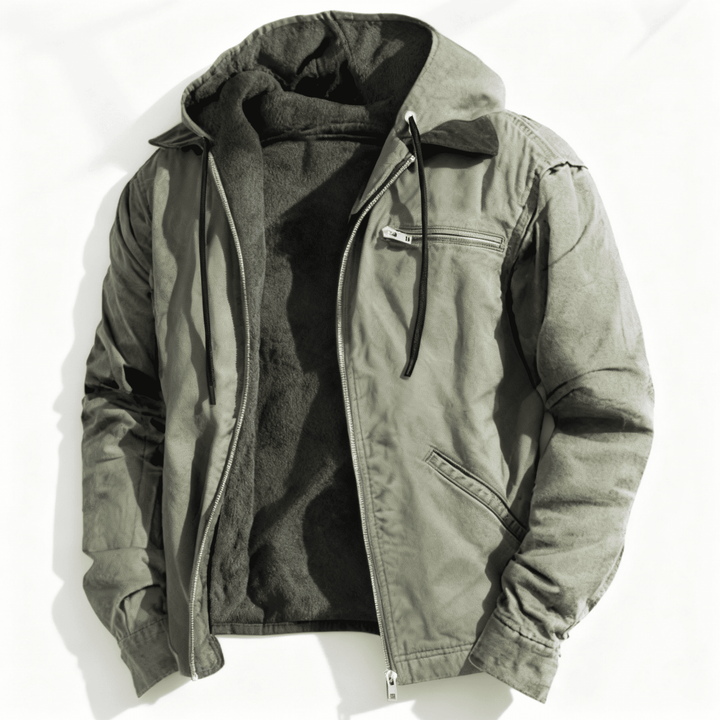 Oliver Hooded Jacket | Zipper Drawstring Hooded Jacket