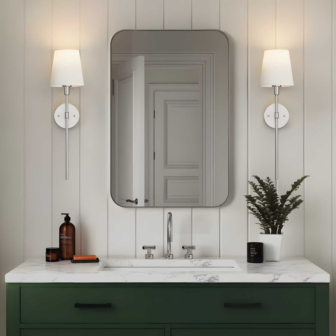 Modern Brass Wall Lamp with Tapered Shade