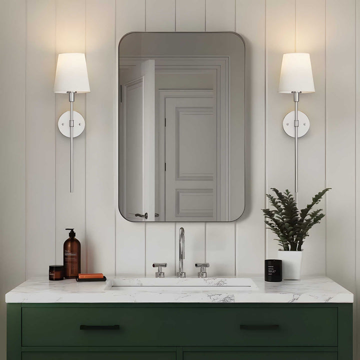 Modern Brass Wall Lamp with Tapered Shade