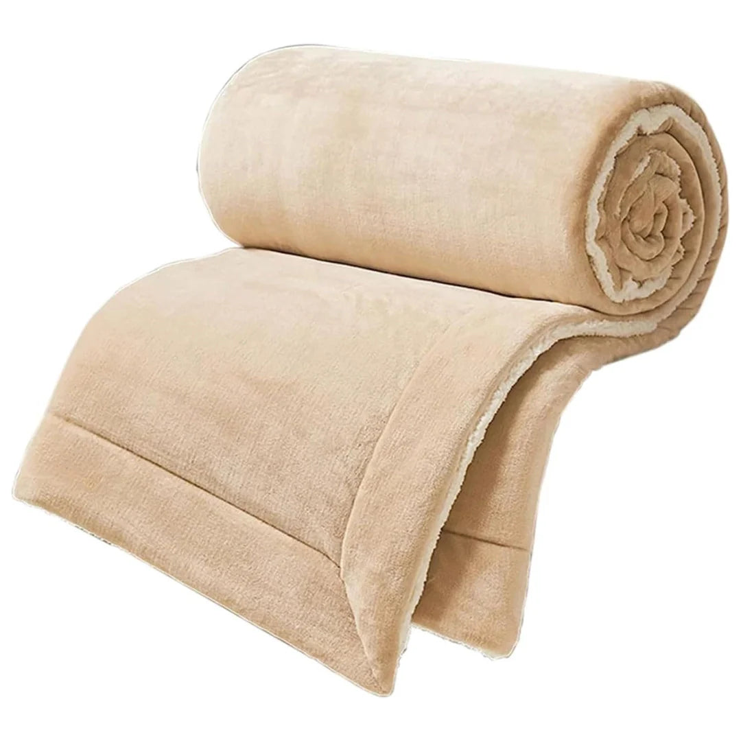 Cozy Sherpa Flannel Throw Blanket