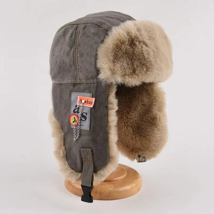 Theo Structured Trapper Hat | Ear Flaps Fur Lined Chin Strap Hat