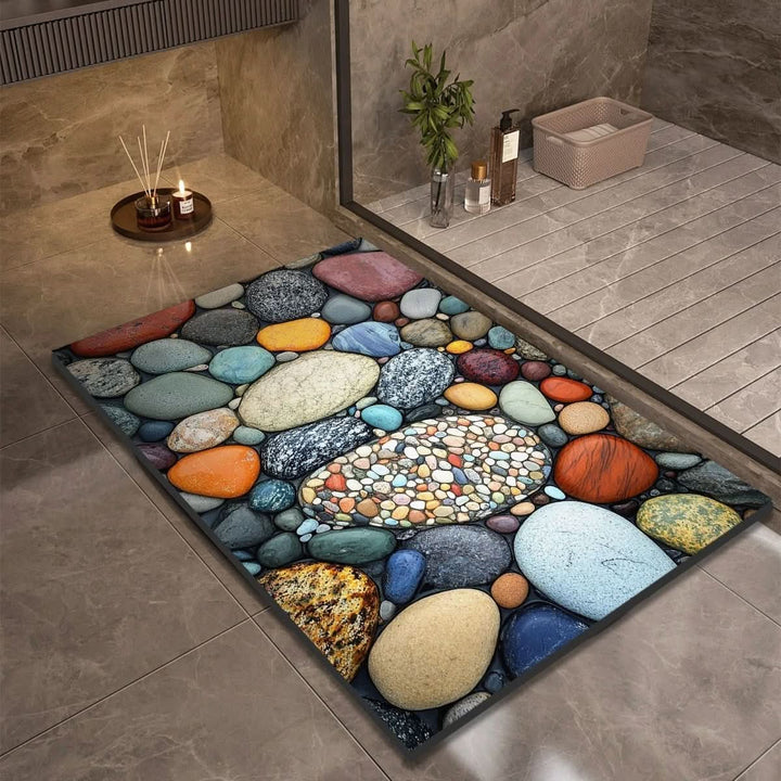 Eclectic Stone-Like Textured Bath Mat