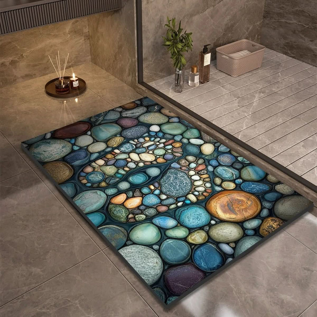 Eclectic Stone-Like Textured Bath Mat
