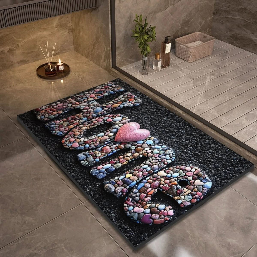 Eclectic Stone-Like Textured Bath Mat