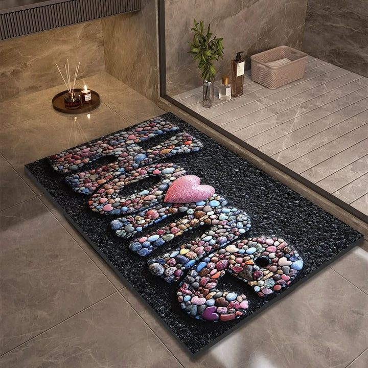 Eclectic Stone-Like Textured Bath Mat