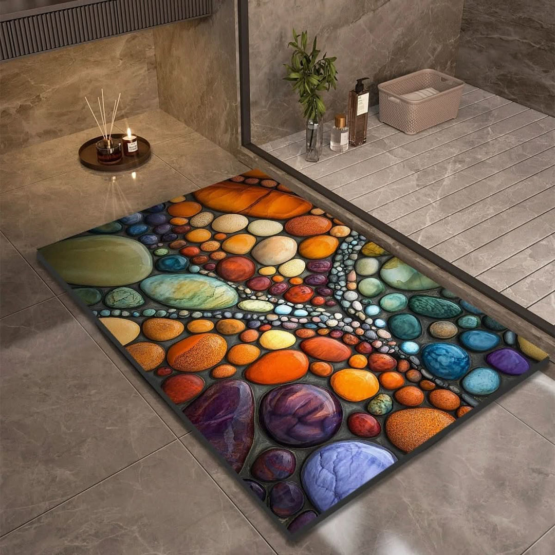 Eclectic Stone-Like Textured Bath Mat