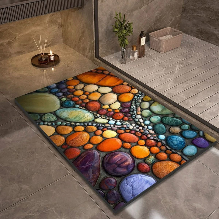 Eclectic Stone-Like Textured Bath Mat