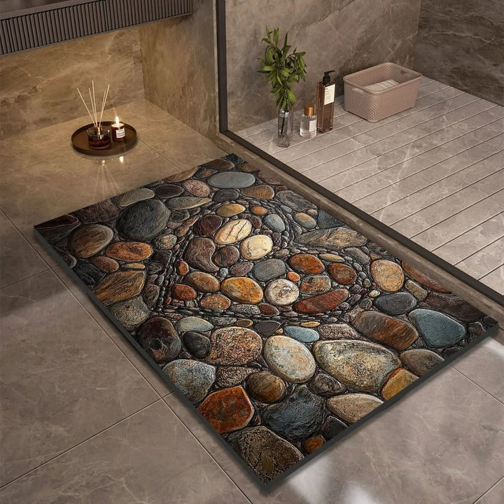 Eclectic Stone-Like Textured Bath Mat