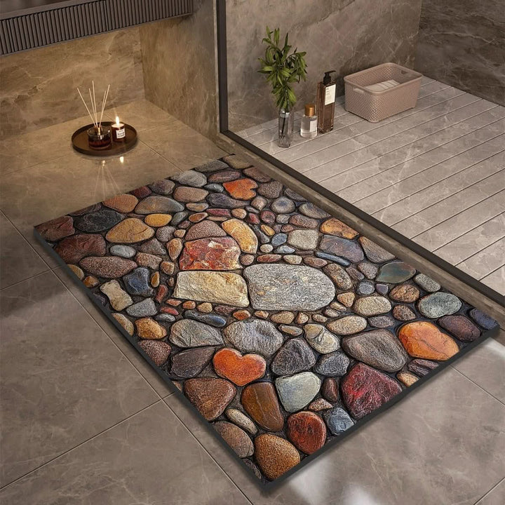Eclectic Stone-Like Textured Bath Mat