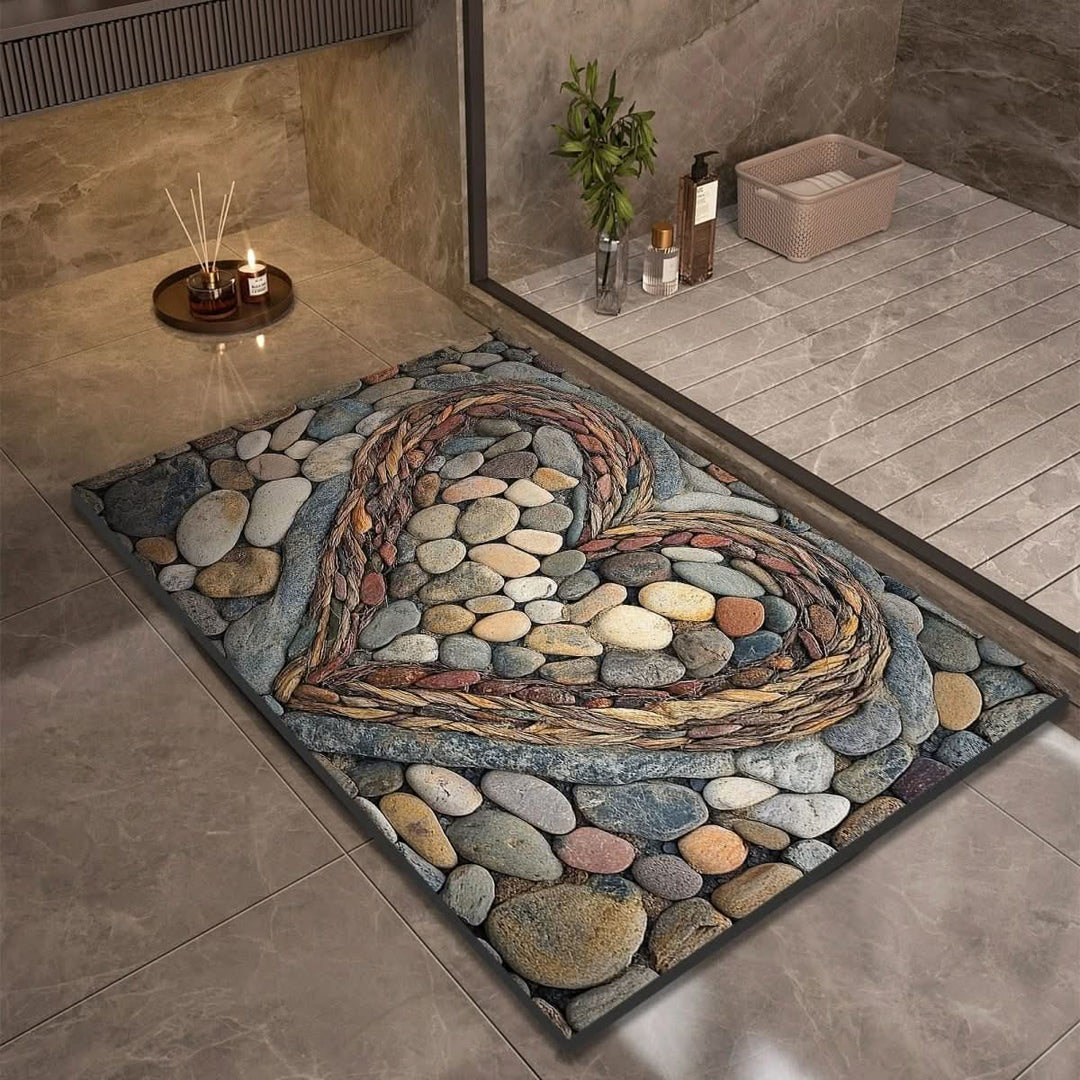 Eclectic Stone-Like Textured Bath Mat