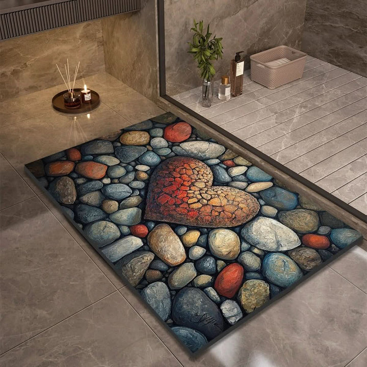 Eclectic Stone-Like Textured Bath Mat