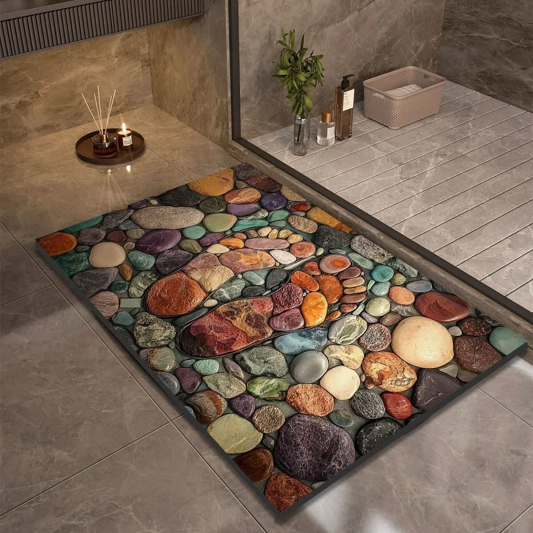 Eclectic Stone-Like Textured Bath Mat