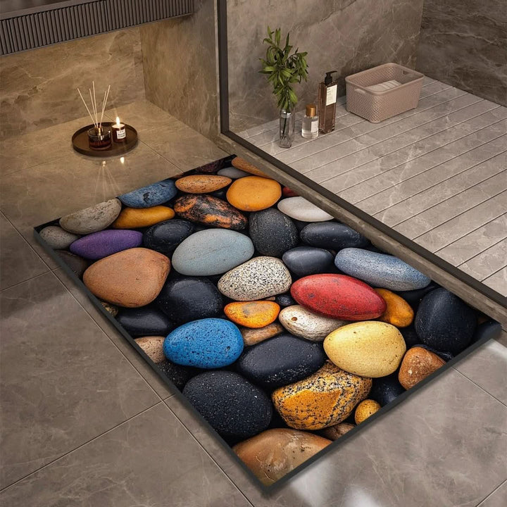 Eclectic Stone-Like Textured Bath Mat