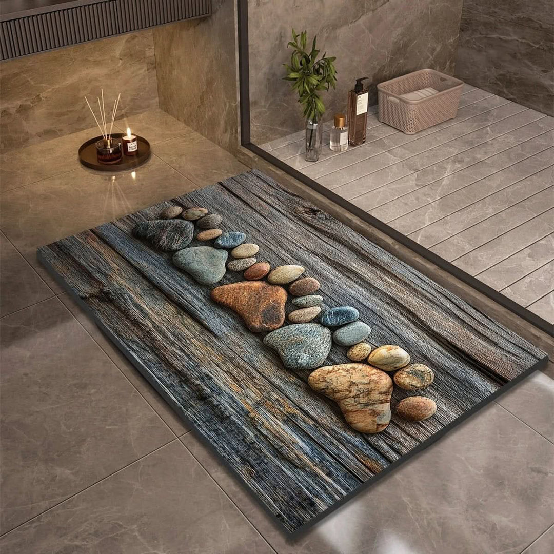 Eclectic Stone-Like Textured Bath Mat