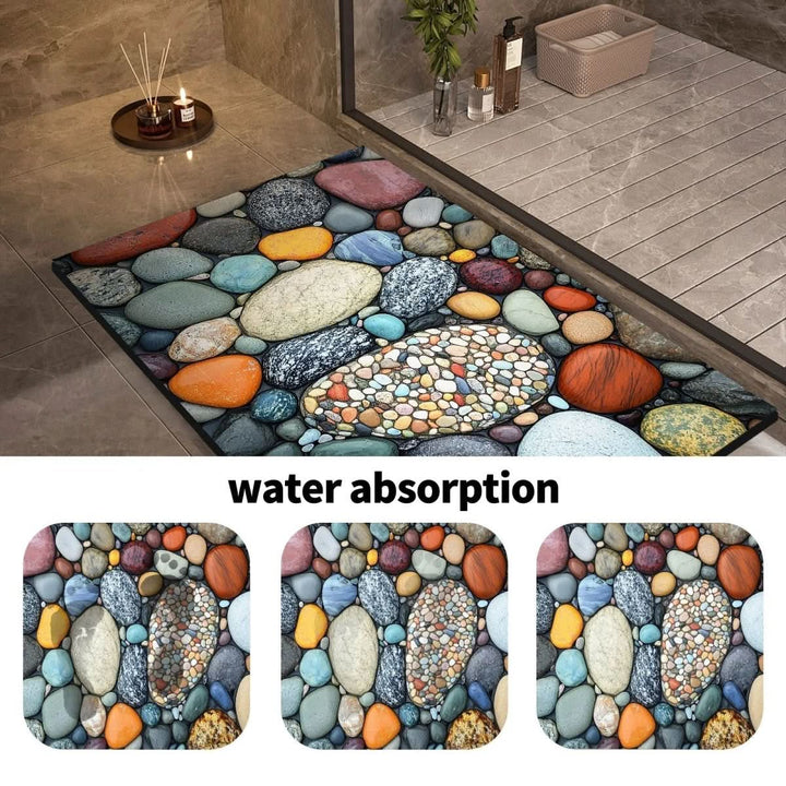 Eclectic Stone-Like Textured Bath Mat