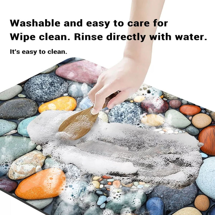 Eclectic Stone-Like Textured Bath Mat
